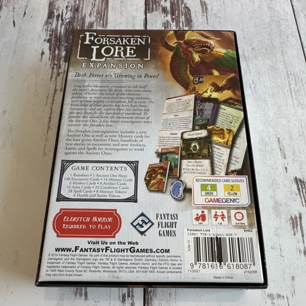 Fantasy Flight Eldritch Horror: Forsaken Lore Expansion 1-8 p Ages 14+ EH02